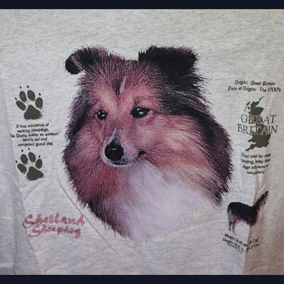 Hanes 50/50 t-shirt Shetland Sheepdog design NWOT - Picture 2 of 2